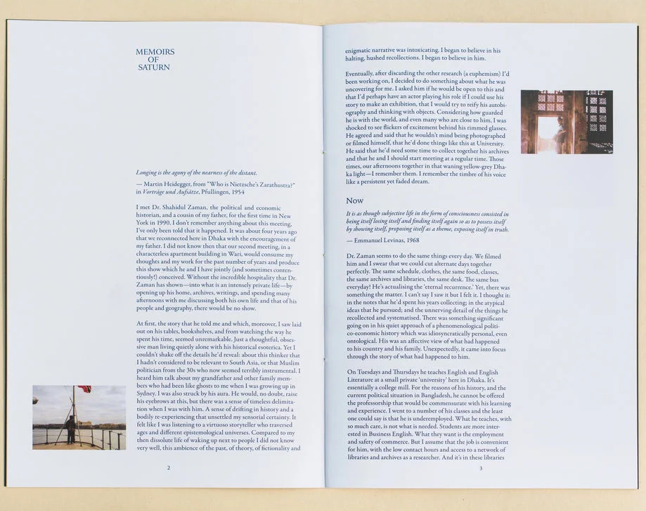 Opening spread from the Memoirs of Saturn publication